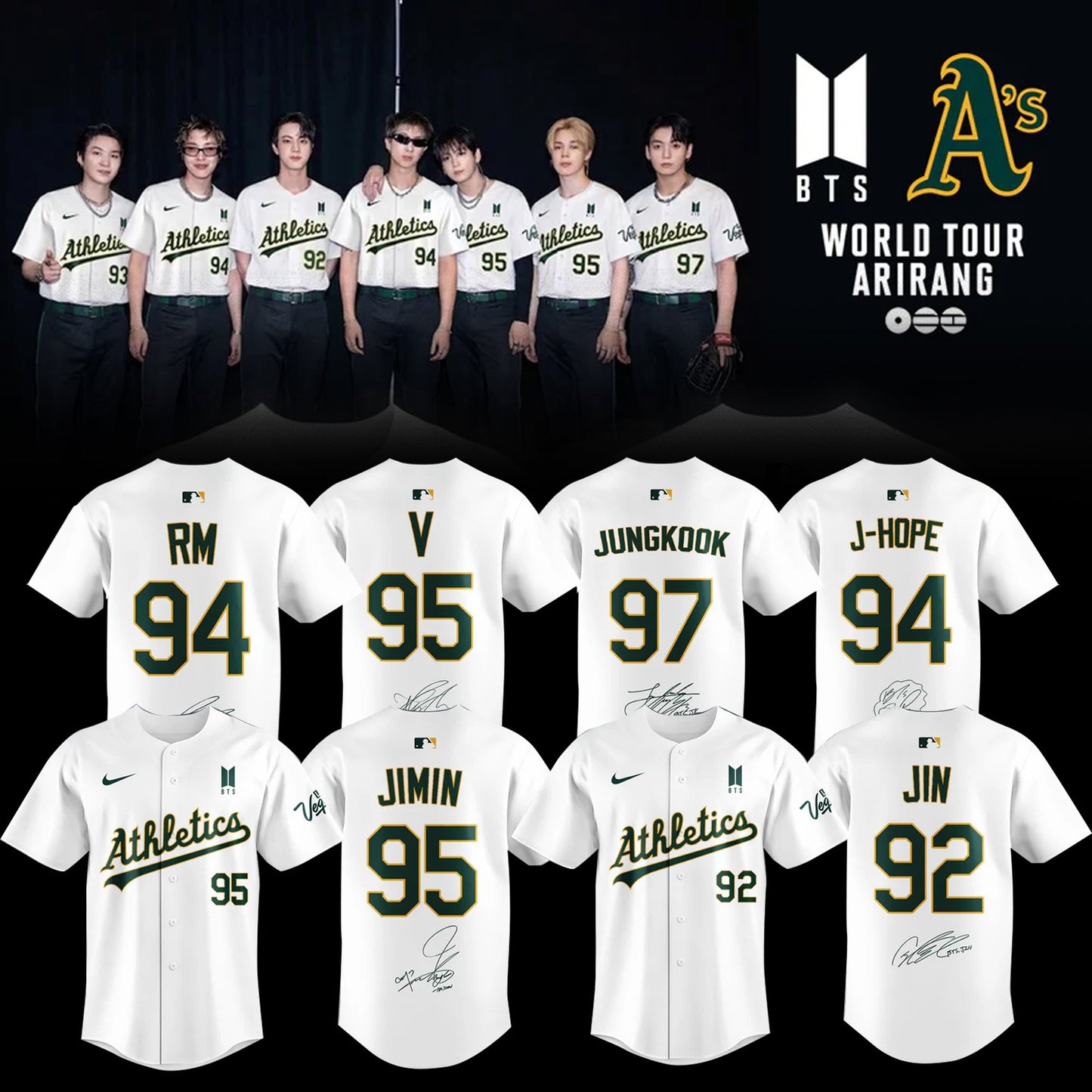 Limited Edition Oakland Athletics x BTS 2026 Jersey