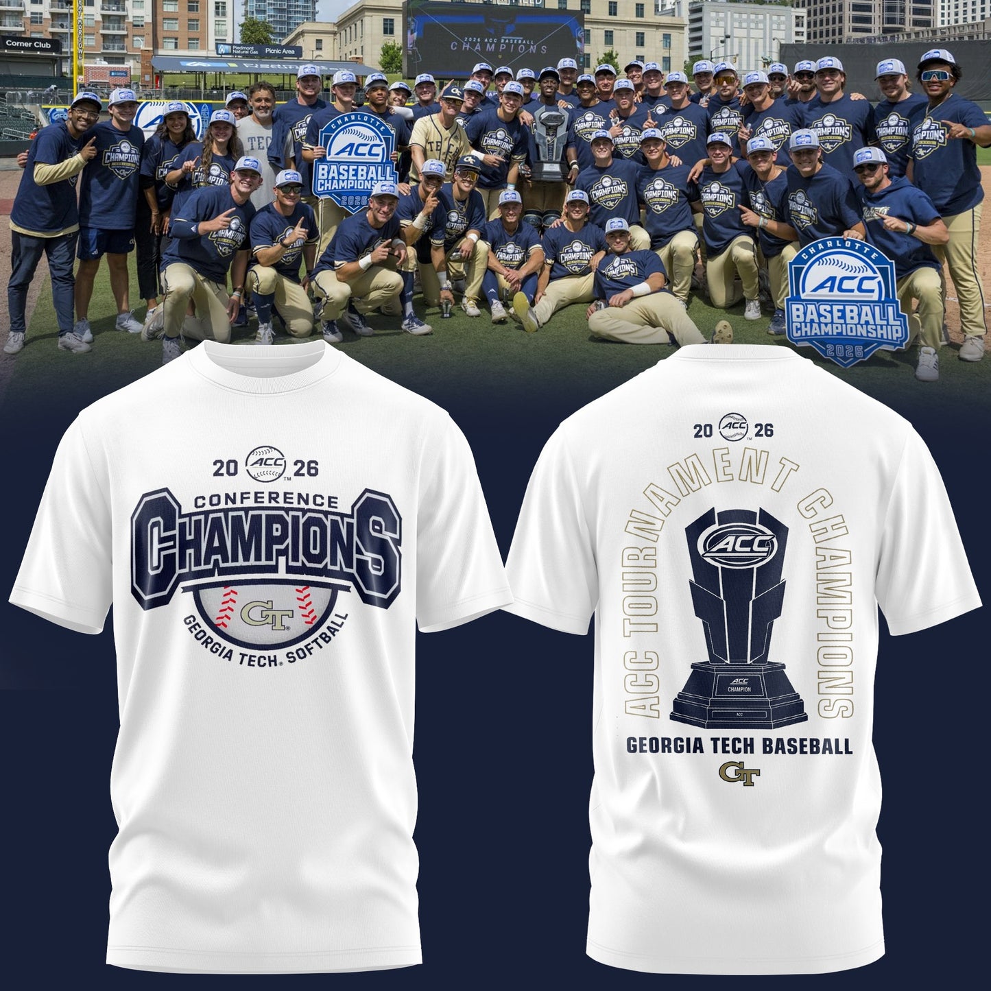 GT.Yellow Jackets 2026 ACC Tournament & Regular Season Champions Shirt v2