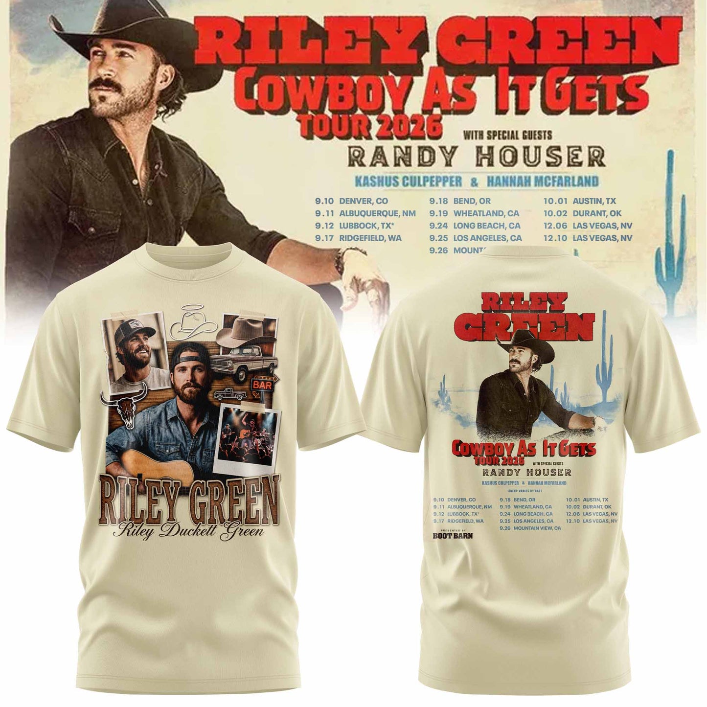 RILEY GREEN – COWBOY AS IT GETS COLLECTION TEE
