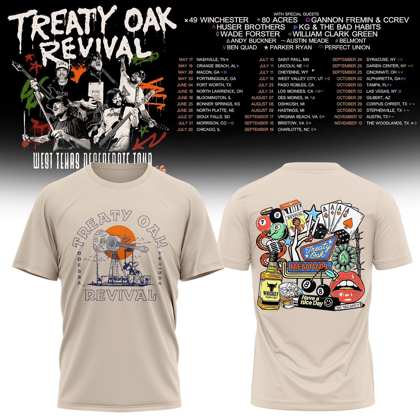 Treaty Oak Revival – West Texas Degenerate Tour! T-shirt