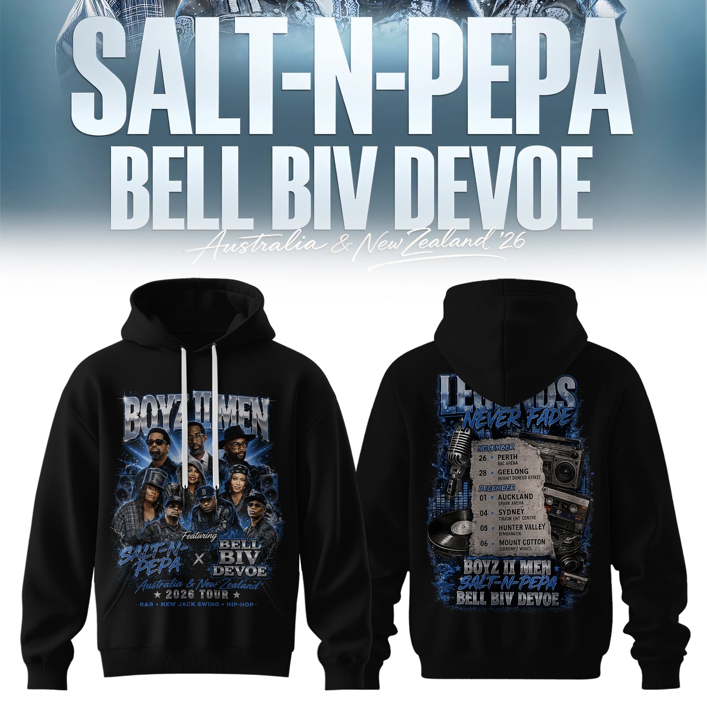 SALT-N-PEPA • BOYZ II MEN • BELL BIV DEVOE COLLECTION HOODIE