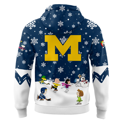 Limited Edition Michigan Ice Hockey Peanuts Holiday Speciality Hoodie 2024