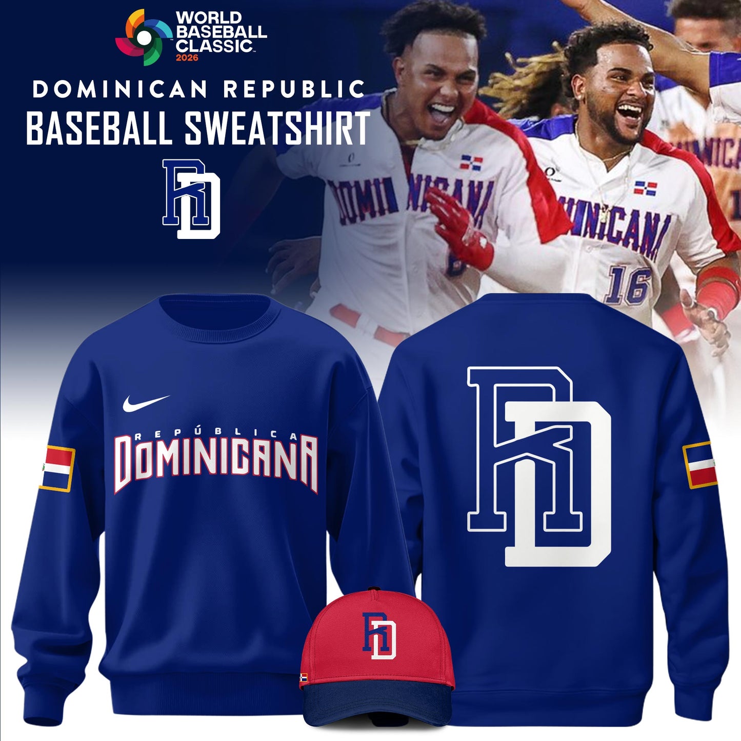 Dominican Republic Baseball 2026 World Baseball Classic Sweatshirt Limited Edition Navy Blue