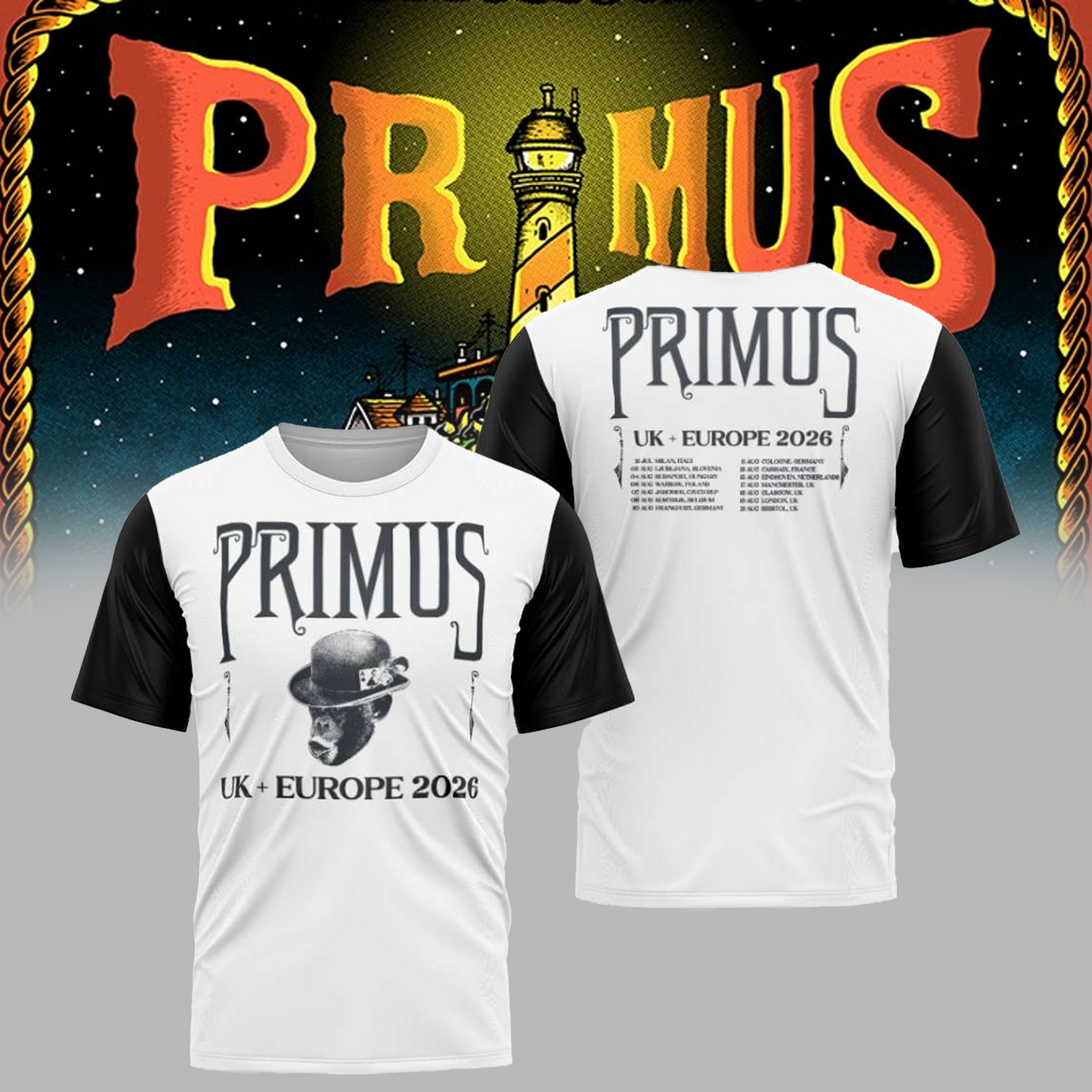 Limited Edition Primus Europe Tour 2026 TShirt