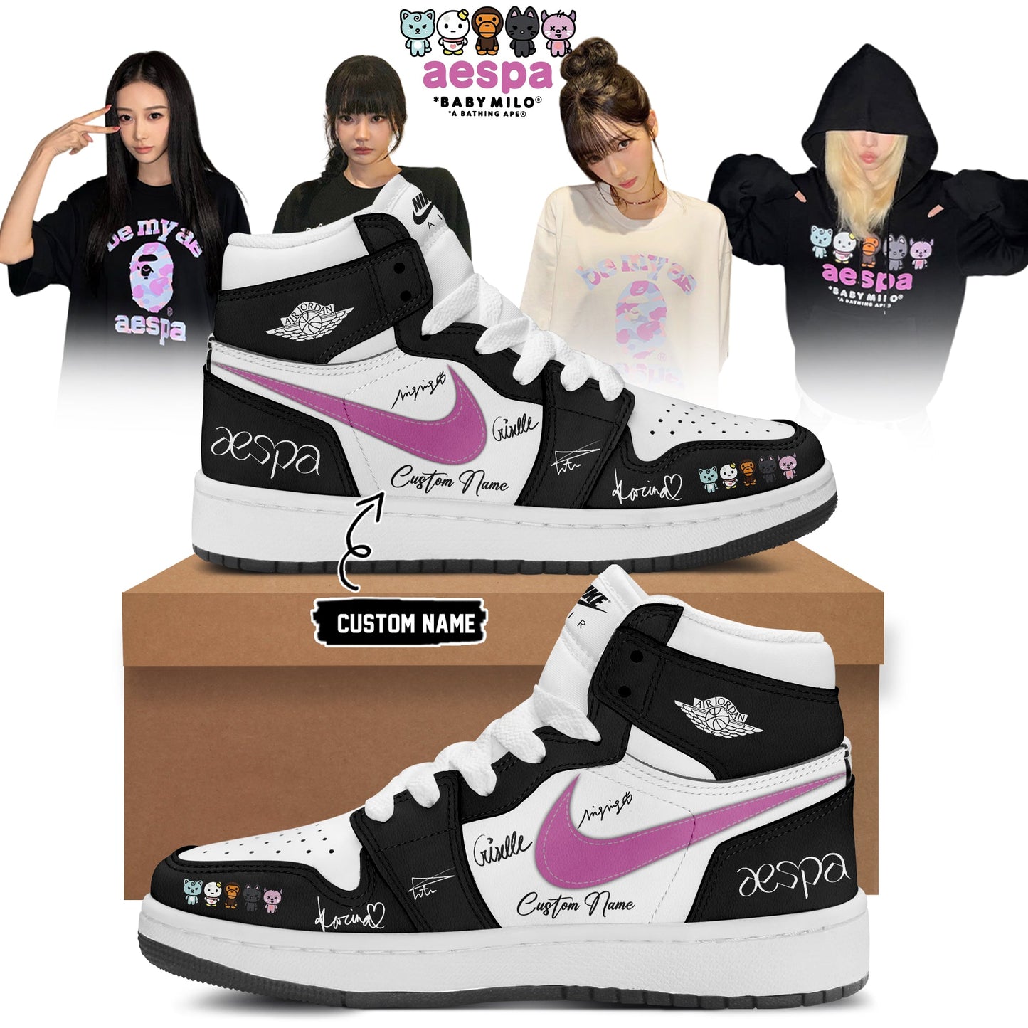 aespa x BAPE signed Shoes 15