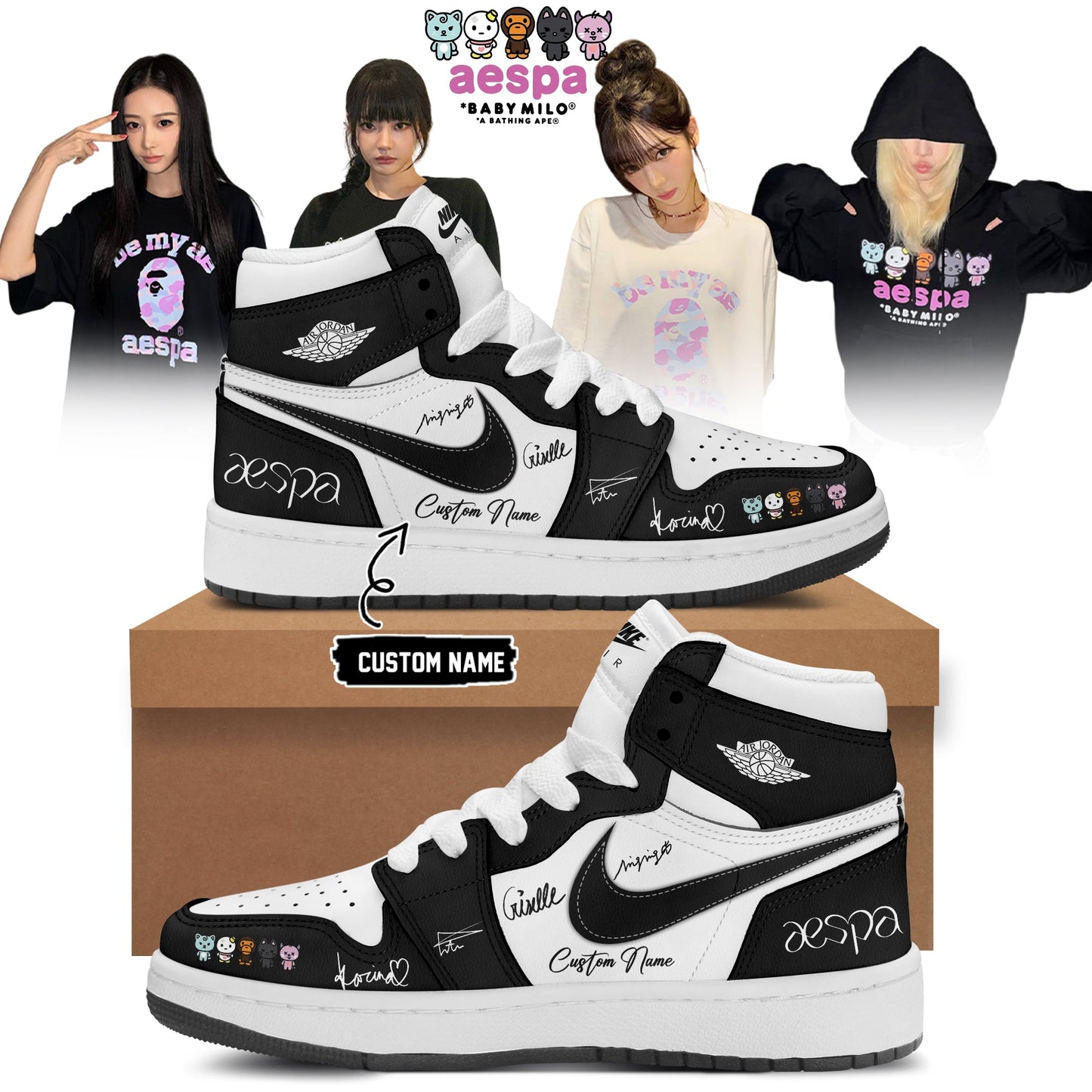 aespa x BAPE signed Shoes 12