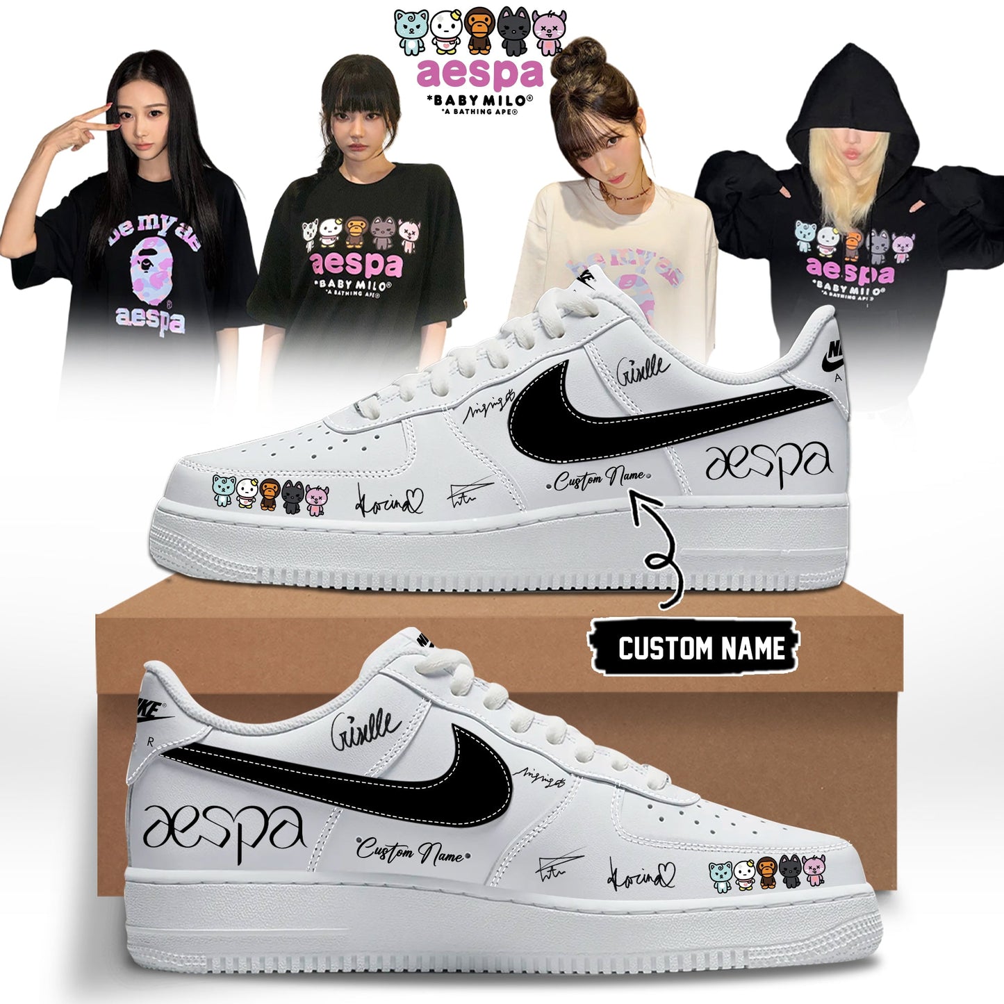 aespa x BAPE signed Shoes 11