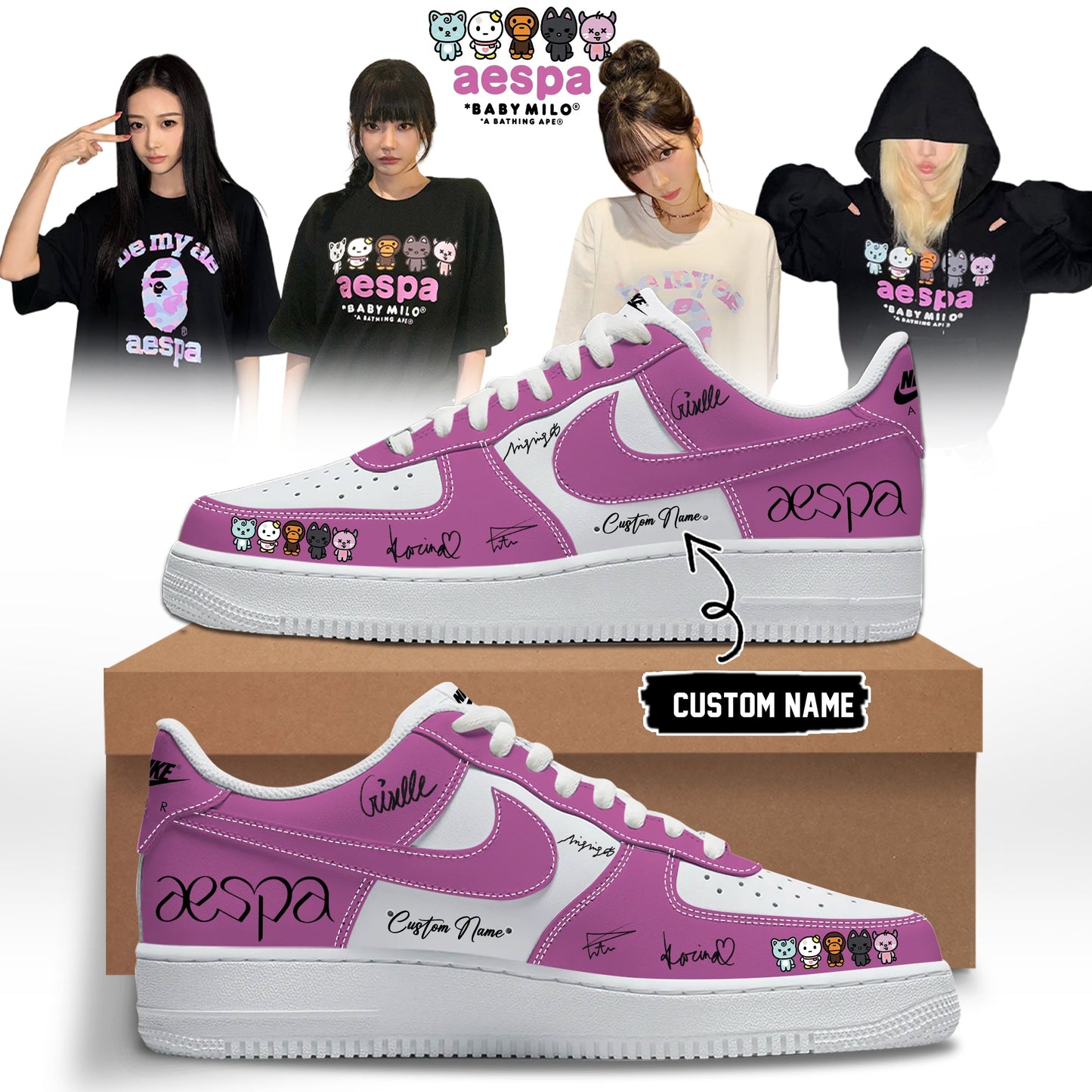 aespa x BAPE signed Shoes 14