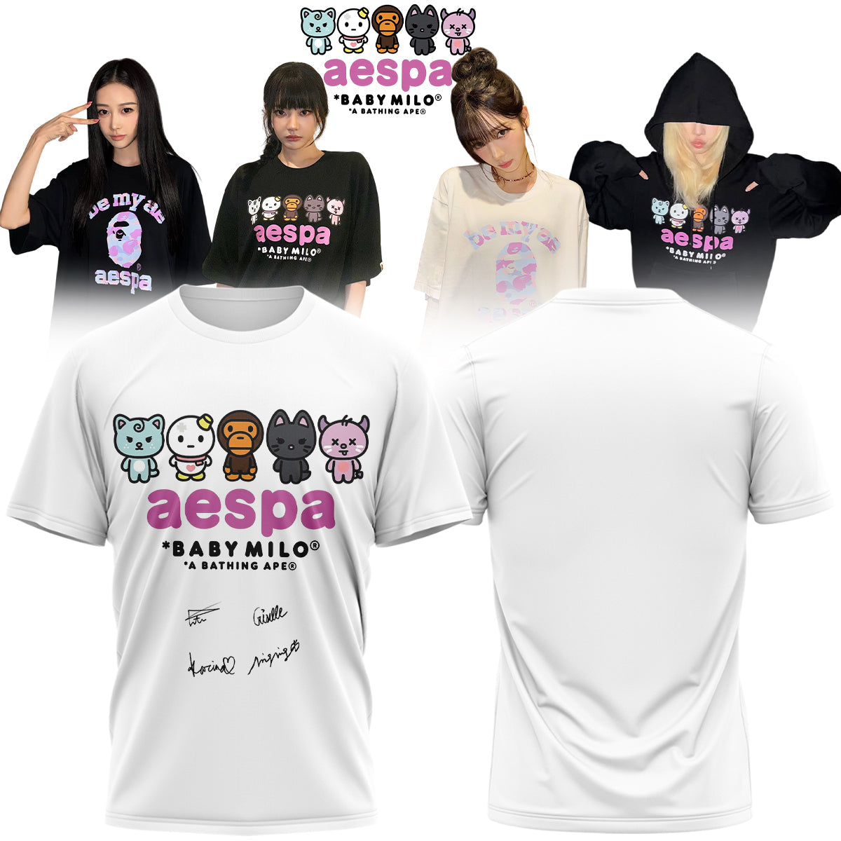 .aespa x BAPE signed TShirt