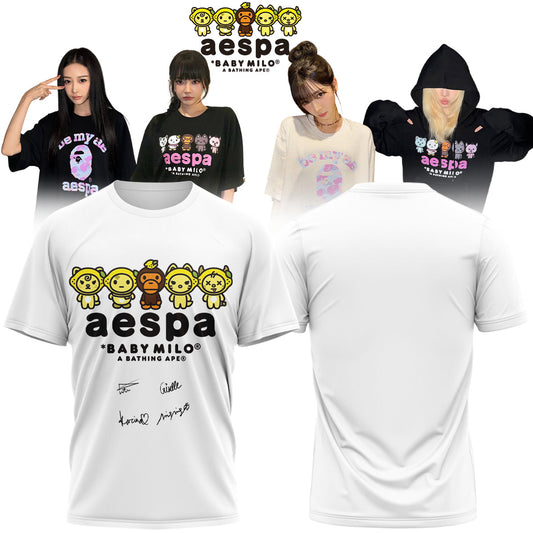 .aespa x BAPE signed TShirt