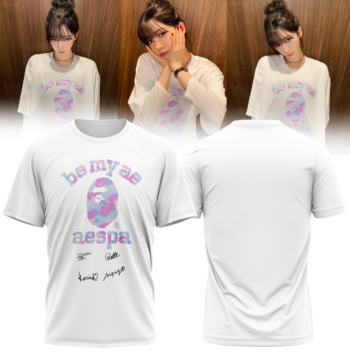 .aespa x BAPE signed TShirt