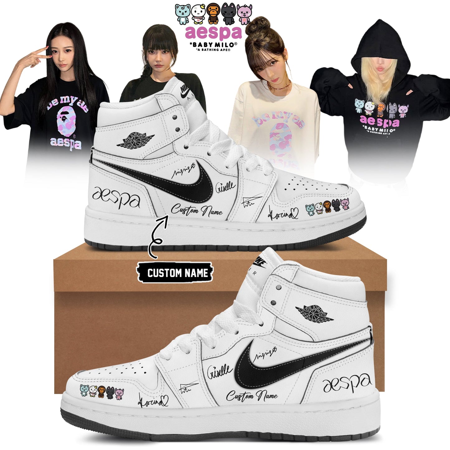aespa x BAPE signed Shoes 11