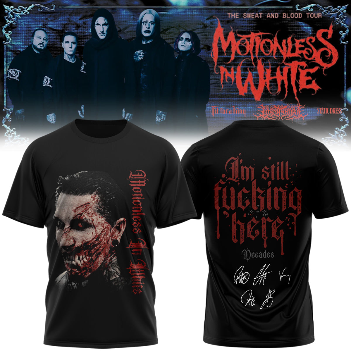 Motionless In White Signed Decades TShirt