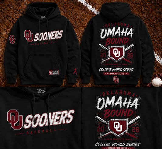 Oklahoma Sooners Baseball 2026 NCAA Baseball Men’s College World Series OMAHA Hoodie