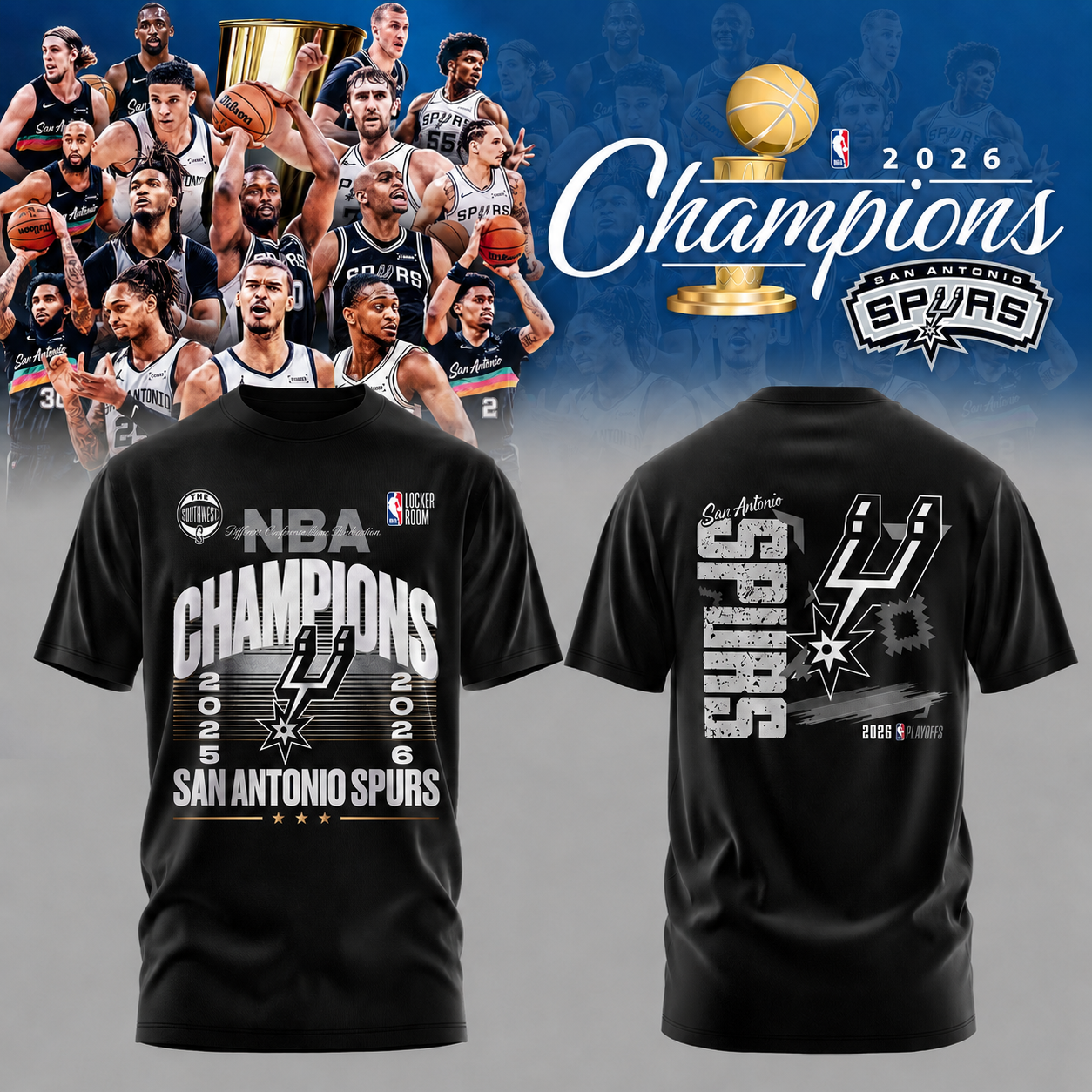 _Spurs 2026 Champions Black Tee