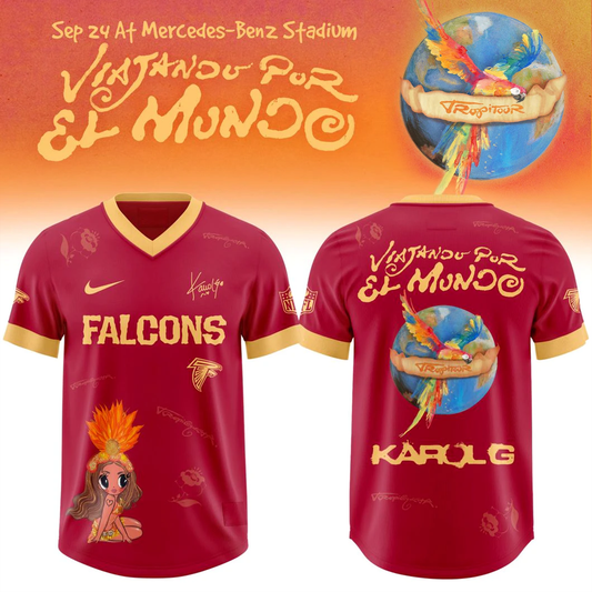 Atlanta Falcons x Karol G VIAJANDO POR EL MUNDO TropiTour 2026 Football Jersey