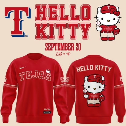 Exclusive Tejas City Connect Texas Rangers x Hello Kitty Sweatshirt 2026