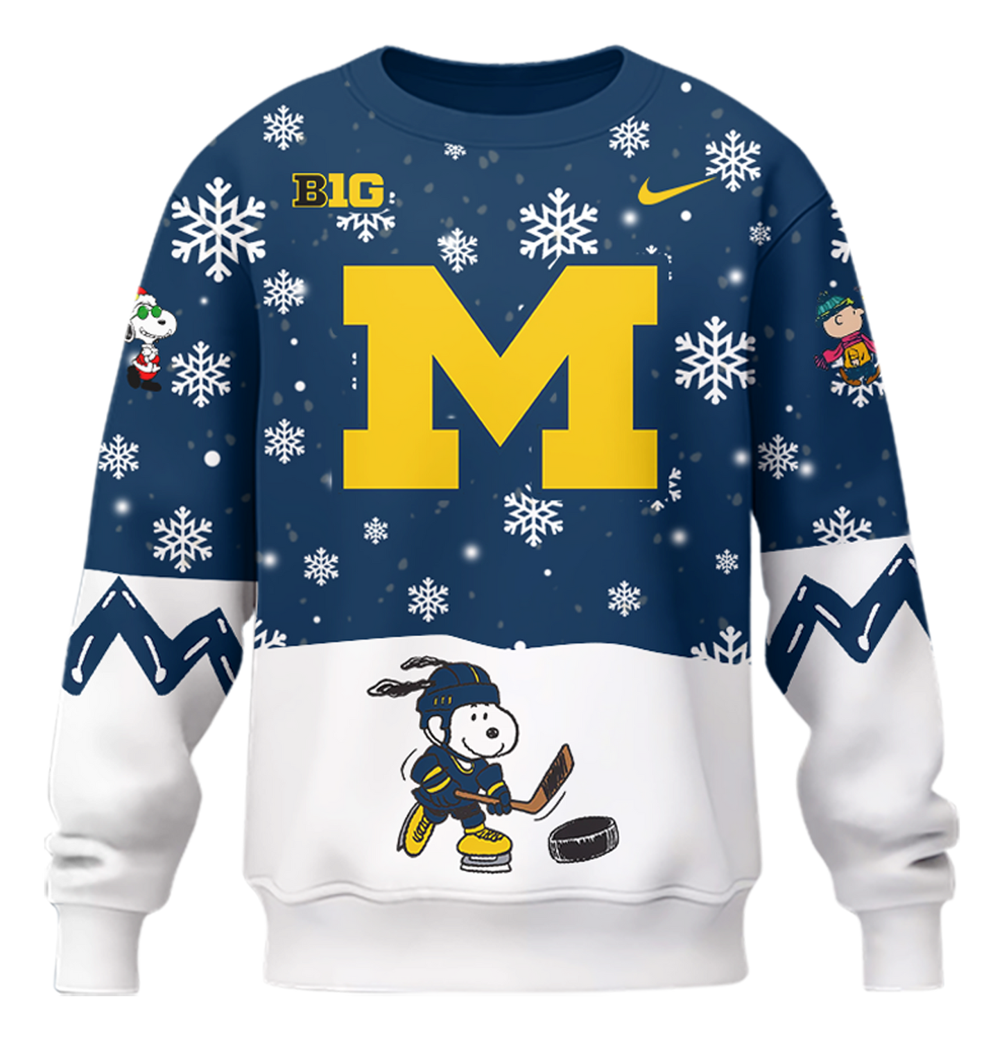 Limited Edition Michigan Ice Hockey Peanuts Holiday Speciality Sweatshirt 2024