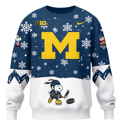 Limited Edition Michigan Ice Hockey Peanuts Holiday Speciality Sweatshirt 2024