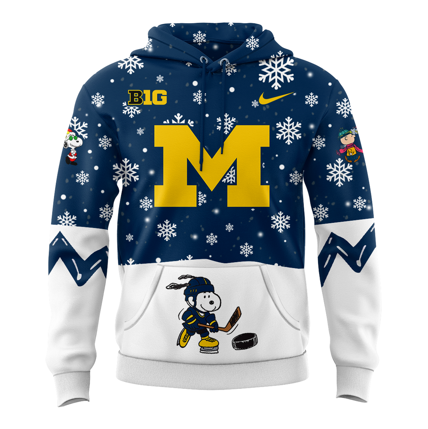 Limited Edition Michigan Ice Hockey Peanuts Holiday Speciality Hoodie 2024