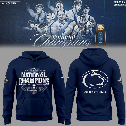 Penn State Nittany Lions 2026 NCAA Wrestling National Champions Hoodie