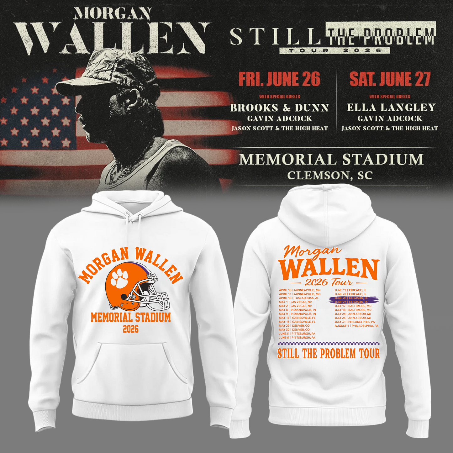 MW x The Clemson Takeover Hoodie Limited Tour Drop