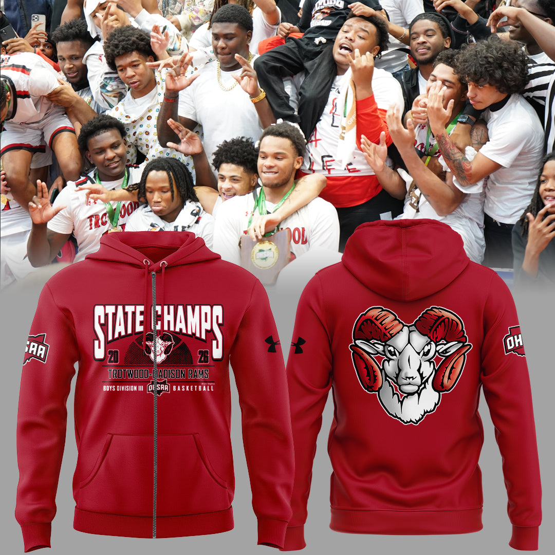 Limited Edition 2026 OHSAA Boys Basketball D3 State Champions Zip Hoodie