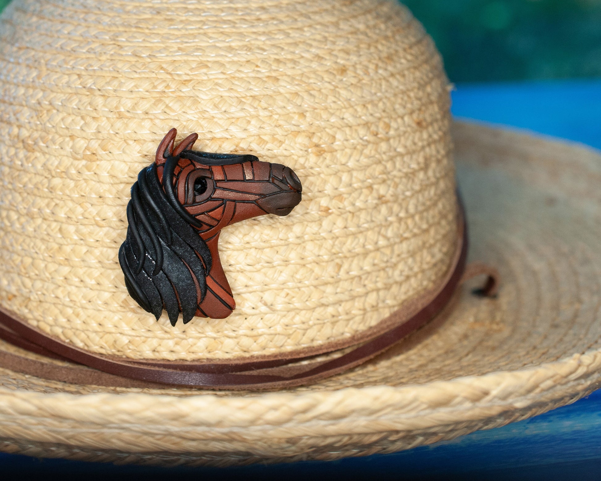 Bay Horse Necklace Pin or Purse Charm, Leather Cord with tassel, Personalized Option, Rustic, Western, Brown, American West, Spirit Animal