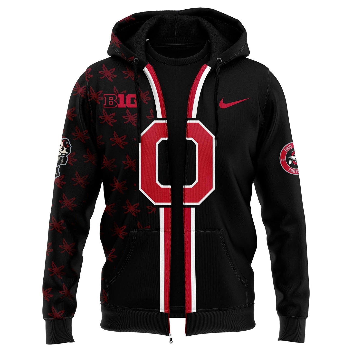 Premium Ohio State Buckeyes Black ZIP Hoodie 2026 Season