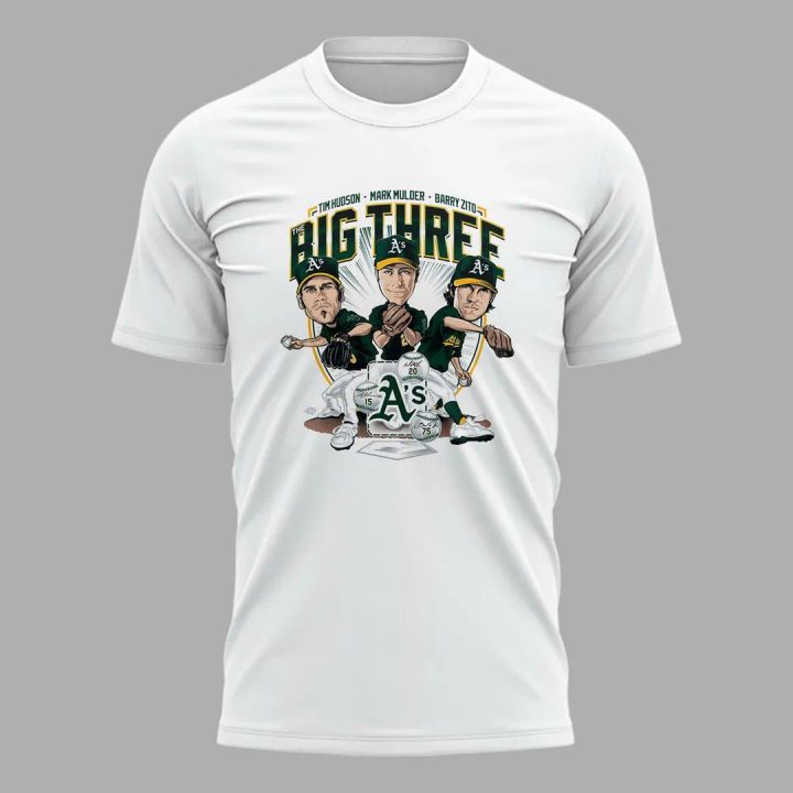 Oakland Athletics Tim Hudson, Mark Mulder, Barry Zito “Big Three” T-Shirt - Limited Edition