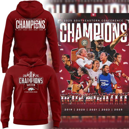 Special 2025 Regular Season Champions Arkansas Soccer Hoodie