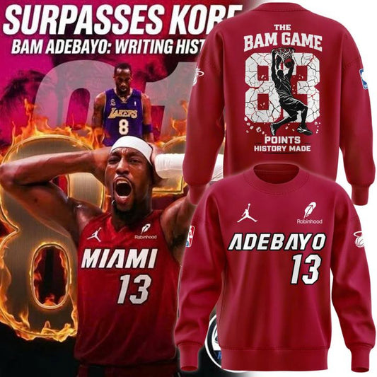 Bam Adebayo Miami Heat The Bam Game 83 Point History Made Sweatshirt