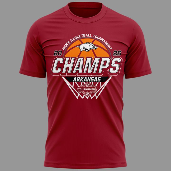 VIP.Arkansas Razorbacks Men's Basketball 2026 SEC Tournament Champions T Shirt