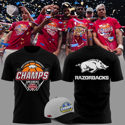 VIP.03.Arkansas Razorbacks Men's Basketball 2026 SEC Tournament Champions T Shirt