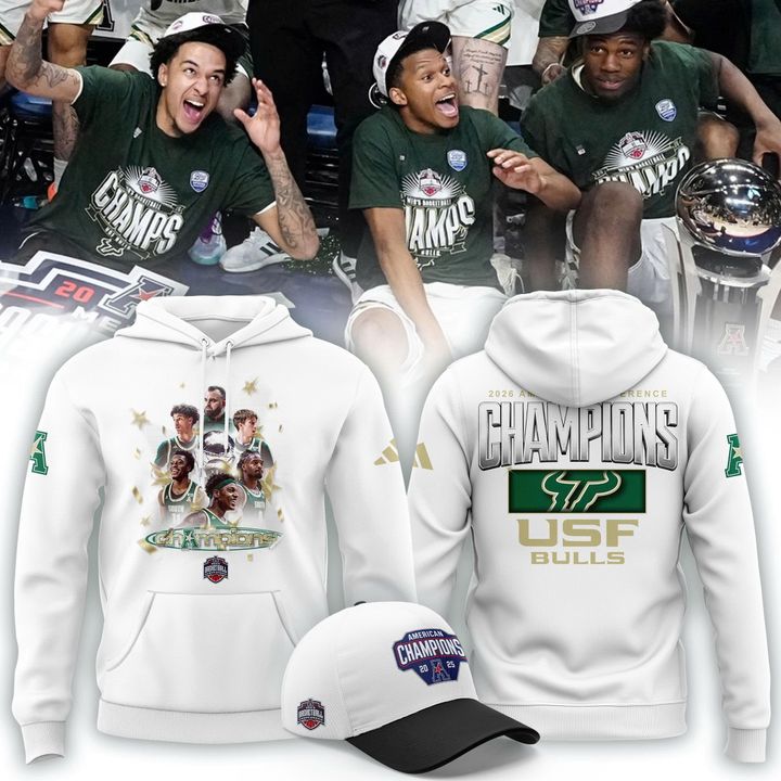 Official South Florida Bulls 2026 American Conference Men’s Basketball Tournament Champions Hoodie (Updated Version)