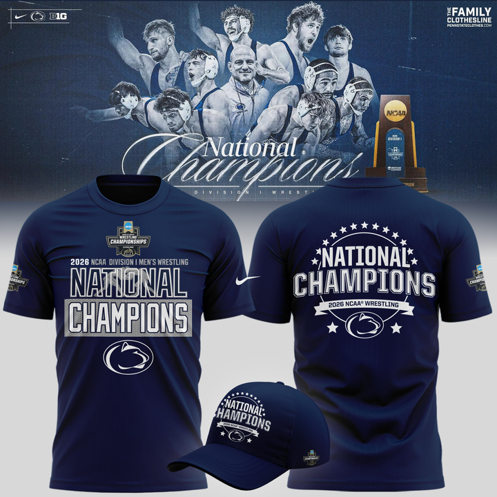 01.Penn State Nittany Lions 2026 NCAA Wrestling National Champions Tshirt