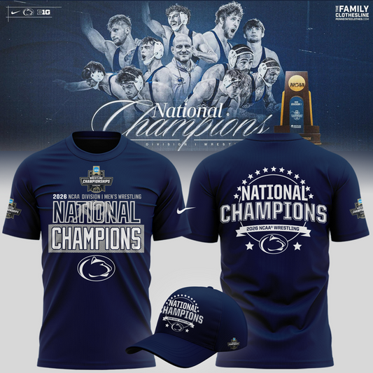 01.Penn State Nittany Lions 2026 NCAA Wrestling National Champions Tshirt