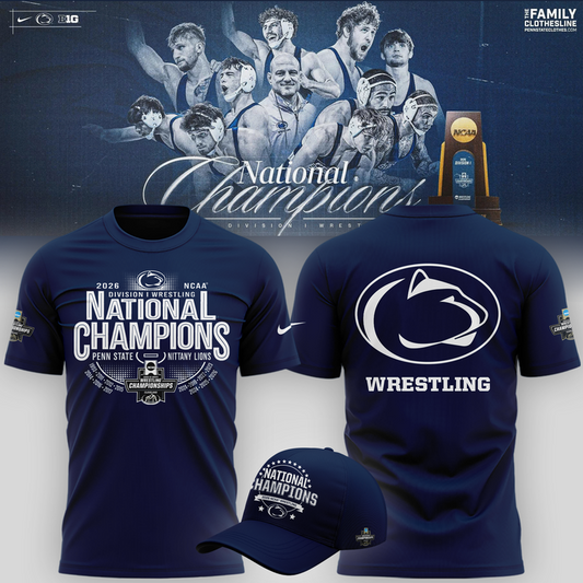 03.Penn State Nittany Lions 2026 NCAA Wrestling National Champions Tshirt