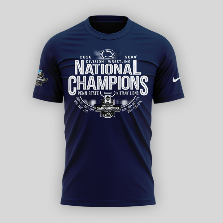 03.Penn State Nittany Lions 2026 NCAA Wrestling National Champions Tshirt