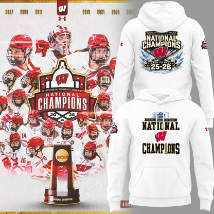 Back-to-Back Champions – Wisconsin Hockey Hoodie