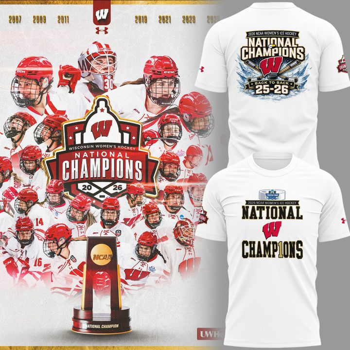 Back-to-Back Champions – Wisconsin Hockey T-Shirt