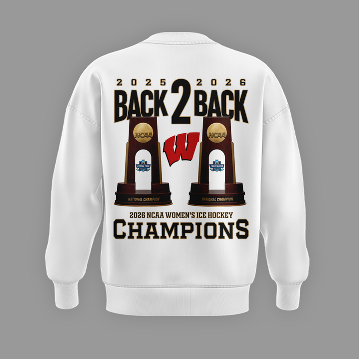 Wisconsin Badgers 2026 NCAA Frozen Four Women's Ice Hockey National Champions Sweatshirt