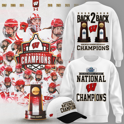Wisconsin Badgers 2026 NCAA Frozen Four Women's Ice Hockey National Champions Sweatshirt