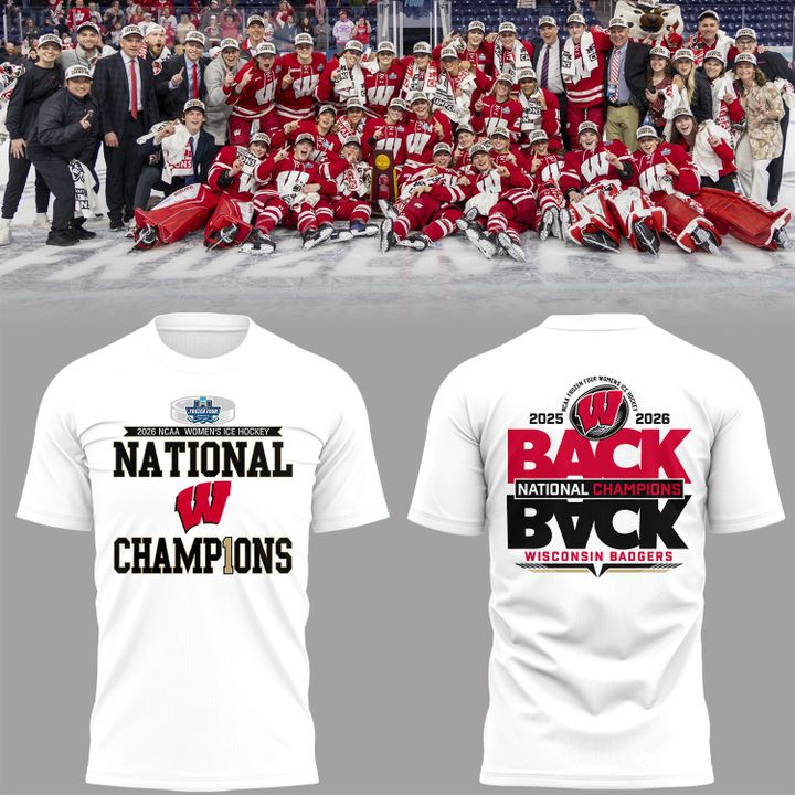 05.Wisconsin Badgers 2026 NCAA Frozen Four Women's Ice Hockey National Champions Tshirt