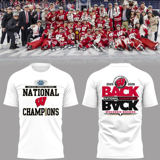 07.Wisconsin Badgers 2026 NCAA Frozen Four Women's Ice Hockey National Champions Tshirt