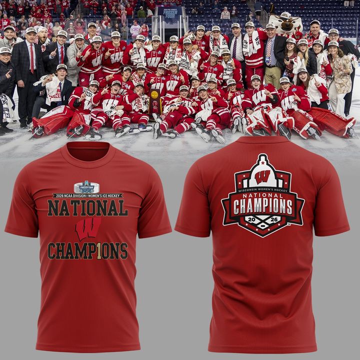 11.Wisconsin Badgers 2026 NCAA Frozen Four Women's Ice Hockey National Champions Tshirt