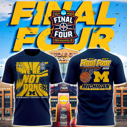 Exclusive Michigan Wolverines Men's Basketball Final Four Locker Room T-Shirt for fans