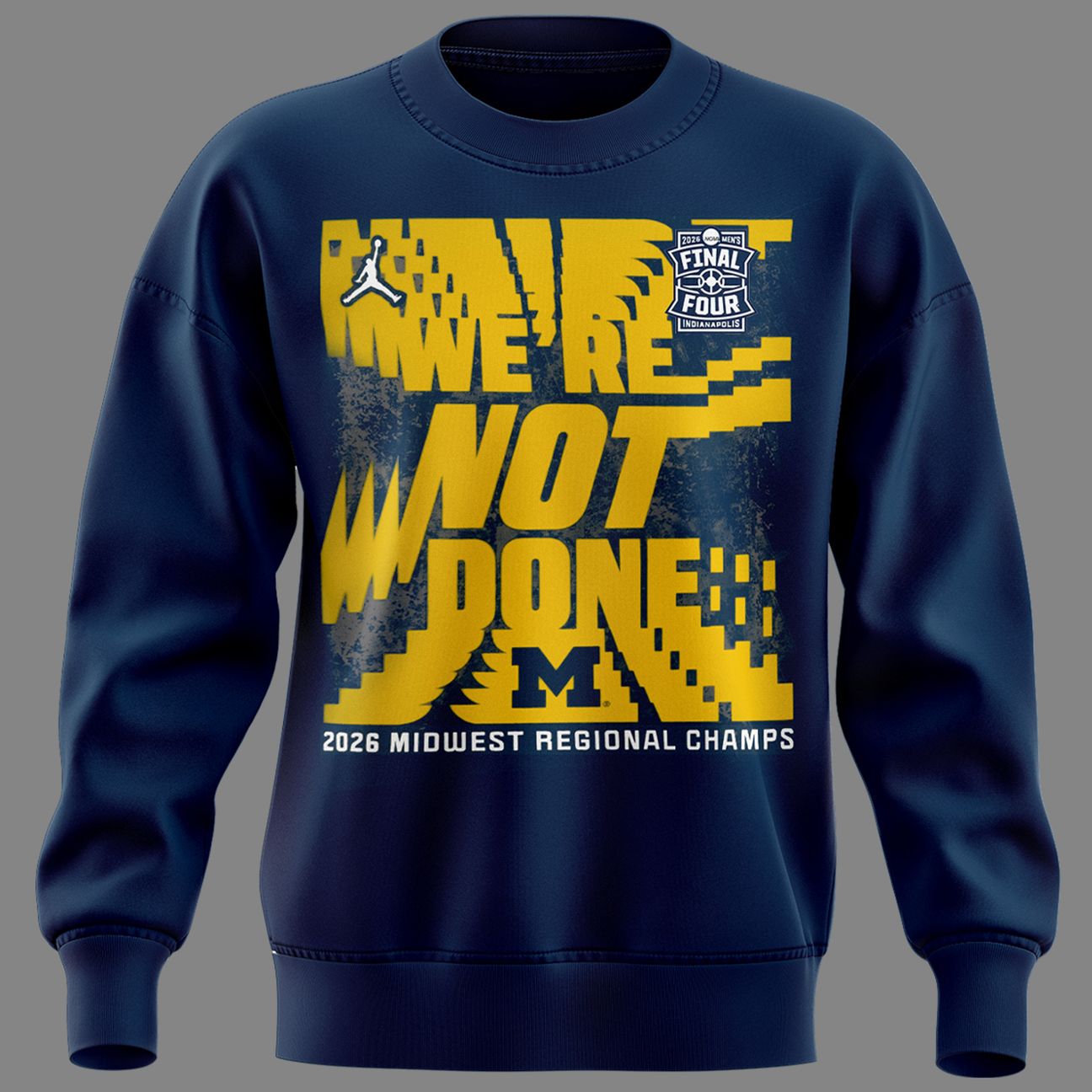 Michigan Wolverines Men's Basketball Final Four Locker Room Sweatshirt for fans
