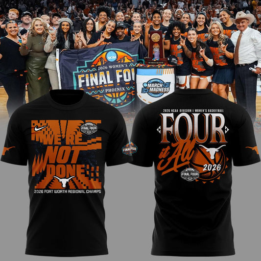 Texas Longhorns 2026 Women's Basketball Tournament March Madness Final Four T-Shirt