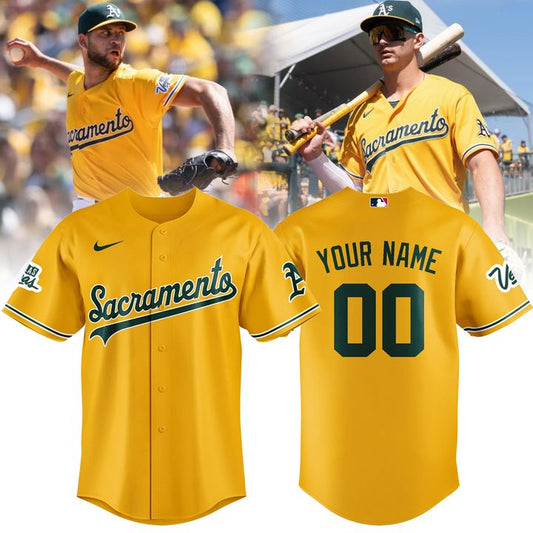 Men's Athletics Nike Gold Sacramento Custom Jersey